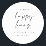 Happy Tears Wedding Tissues Favour Stickers<br><div class="desc">Our happy tears favour sticker are perfect to add to a pack of tissues as a favour for your guests at your wedding or event.</div>