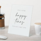 Happy Tears Wedding Tissues Pedestal Sign