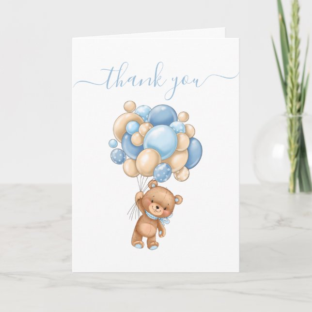 Happy Teddy Bear Balloon God Parents  Card (Front)