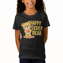 Happy Teddy Bear Holding A Heart 