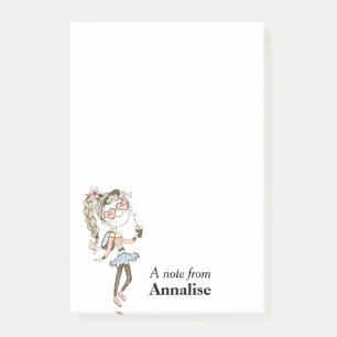 Happy Teen Girl Personalised Post-it Notes