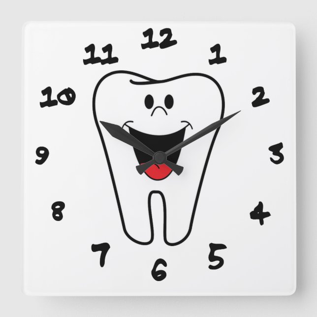 Happy teeth customisable for your Dental practice Square Wall Clock (Front)