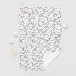 Happy Teeth Pattern Golf Towel