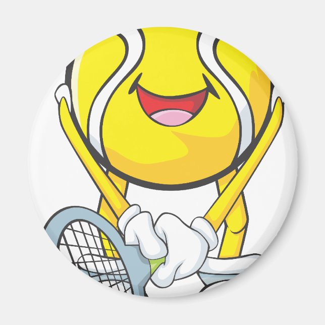 Happy Tennis Ball Magnet (Front)