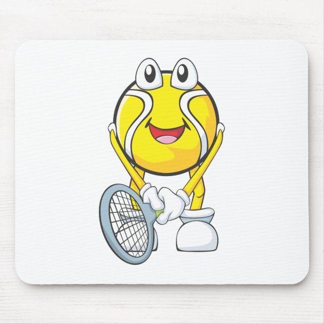 Happy Tennis Ball Mouse Pad (Front)