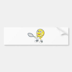 Happy Tennis Player Bumper Sticker