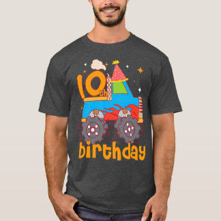 Happy tenth 10 year old birthday boy and girl mons T-Shirt