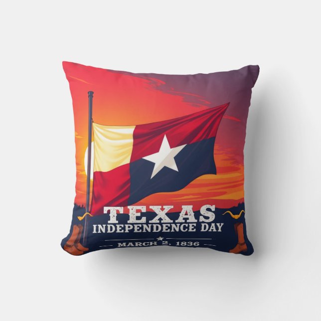 Happy Texas Independence Day 1836 Art Cushion (Front)