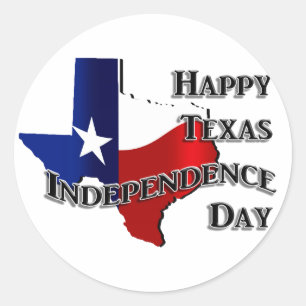 Happy Texas Independence Day Classic Round Sticker