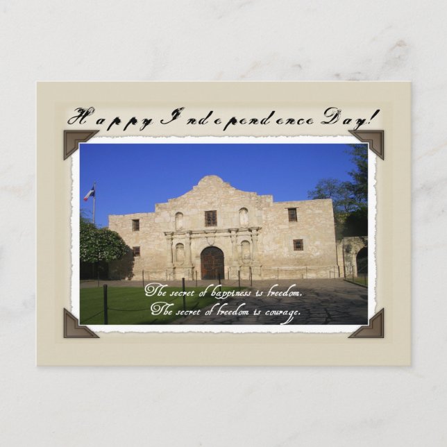 Happy Texas Independence Day-The Alamo Postcard (Front)