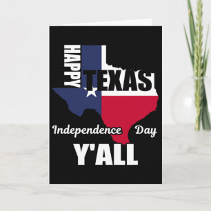 Happy Texas Independence Day Y'all Usa Cowboy Tee Card