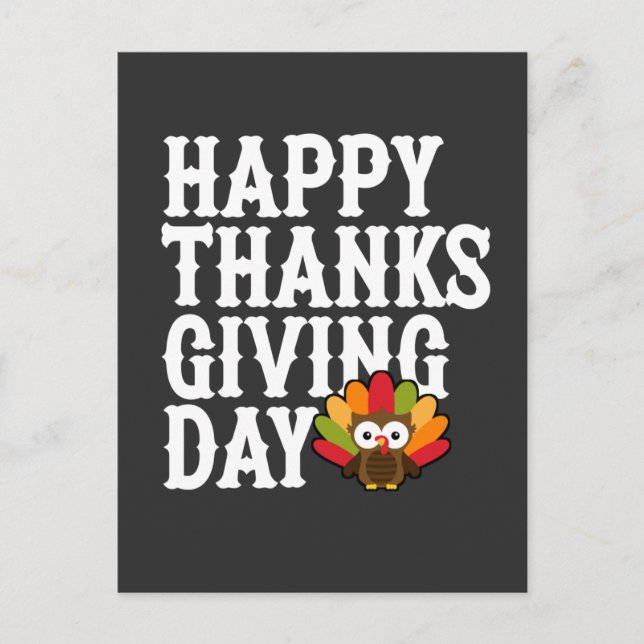 Happy Thanks Giving Day Postcard (Front)