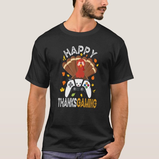 Happy Thanksgaming Cute Video Game Controller Than T-Shirt (Front)