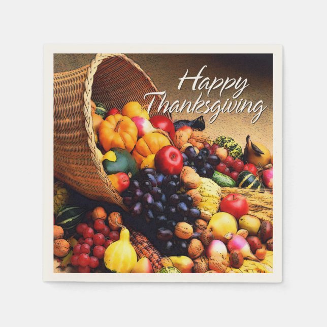 Happy Thanksgiving 12 Option Napkin (Front)