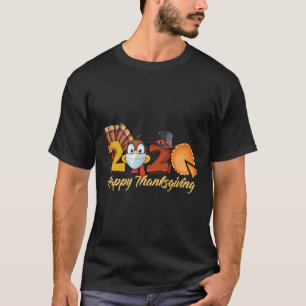 Happy Thanksgiving 2020 Turkey Wearing Mask Pumpki T-Shirt
