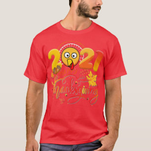 Happy Thanksgiving 2021 Cute Turkey Day Holiday Fa T-Shirt