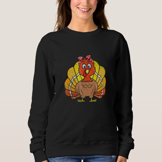Happy Thanksgiving 2021  Turkey Day Autumn Fall Se Sweatshirt (Front)