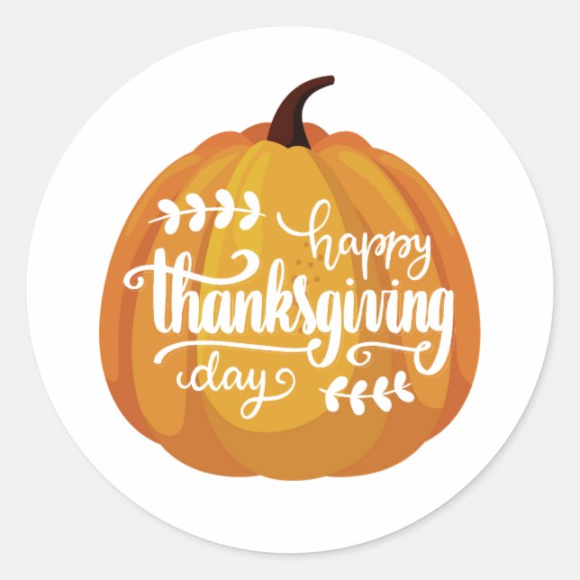 Happy Thanksgiving 2023 Classic Round Sticker (Front)