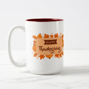 Happy Thanksgiving 2 Two-Tone Coffee Mug