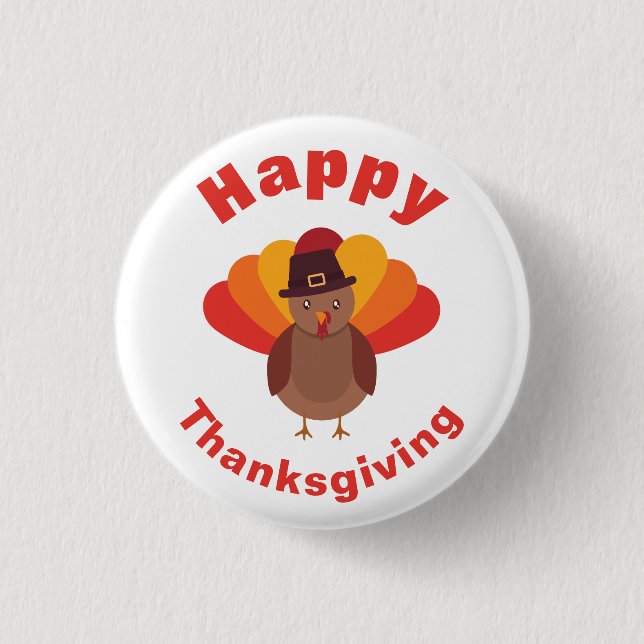 Happy Thanksgiving 3 Cm Round Badge (Front)