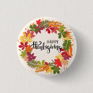 Happy Thanksgiving  3 Cm Round Badge