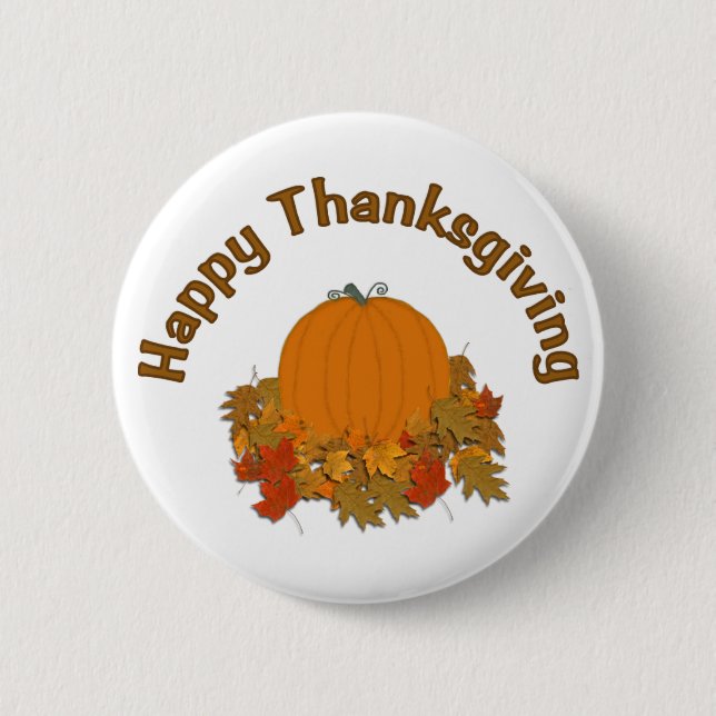 Happy Thanksgiving 6 Cm Round Badge (Front)