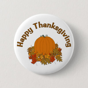 Happy Thanksgiving 6 Cm Round Badge