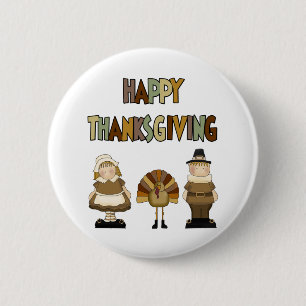 Happy Thanksgiving 6 Cm Round Badge
