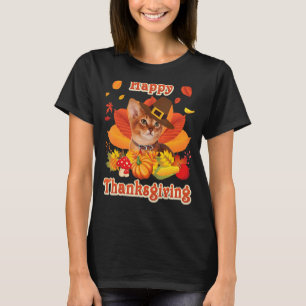 Happy Thanksgiving Abyssinian Cat I'm Thankful For T-Shirt