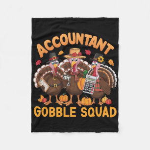 Happy Thanksgiving Accounting Turkey Day Blessed A Fleece Blanket