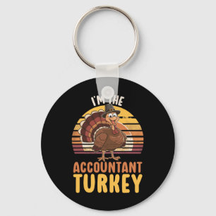 Happy Thanksgiving Accounting Turkey Day Blessed A Key Ring