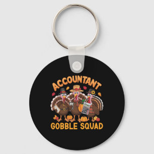 Happy Thanksgiving Accounting Turkey Day Blessed A Key Ring