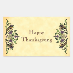 Happy Thanksgiving Antique Cornucopias Art Sticker