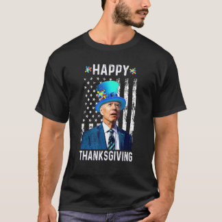 Happy Thanksgiving Autism Awareness Puzzle Piece 1 T-Shirt