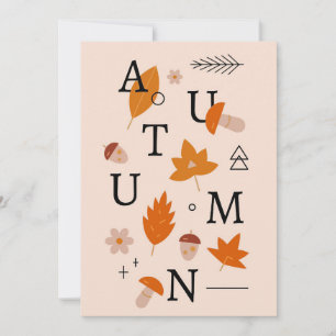 Happy Thanksgiving Autumn Alphabet Invitation