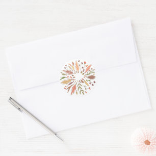 Happy Thanksgiving Autumn Circle Classic Round Sticker