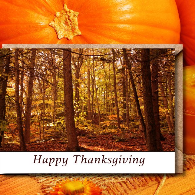 Happy Thanksgiving Autumn Colours Forest Card (Creator Uploaded)