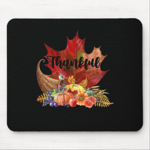 Happy Thanksgiving Autumn Fall Maple Leaves Thankf Mouse Pad