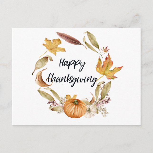 Happy Thanksgiving, Autumn Greeting Card (Front)