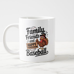 Happy Thanksgiving Autumn Leaves Large Coffee Mug