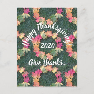 Happy Thanksgiving - Autumn Leaves Postcard