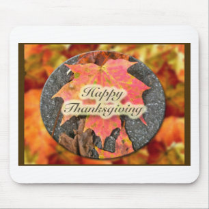 Happy Thanksgiving Autumn Maple Leaf Series Mouse Pad