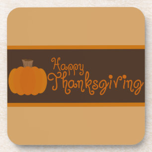 Happy Thanksgiving Autumn Pumpkin Coaster