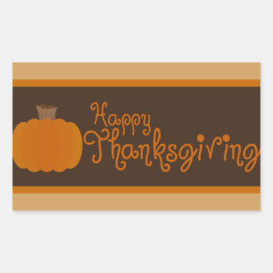 Happy Thanksgiving Autumn Pumpkin Rectangular Sticker