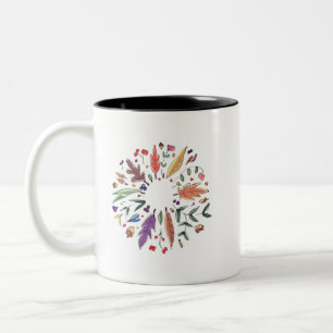 Happy Thanksgiving Autumn Wreath 2 Invitation Two-Tone Coffee Mug