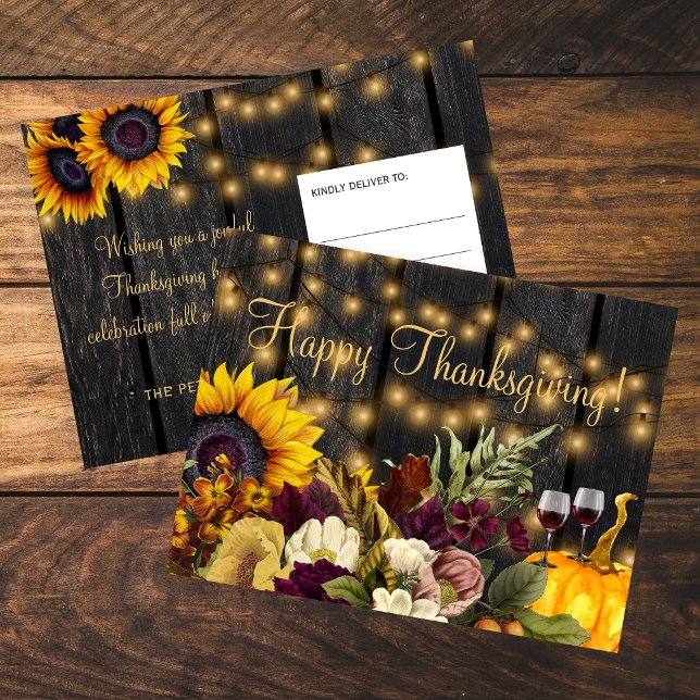 Happy Thanksgiving barn wood rustic greeting Postcard (Creator Uploaded)