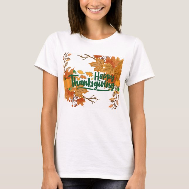 (Happy Thanksgiving) Basic T-Shirt (Front)
