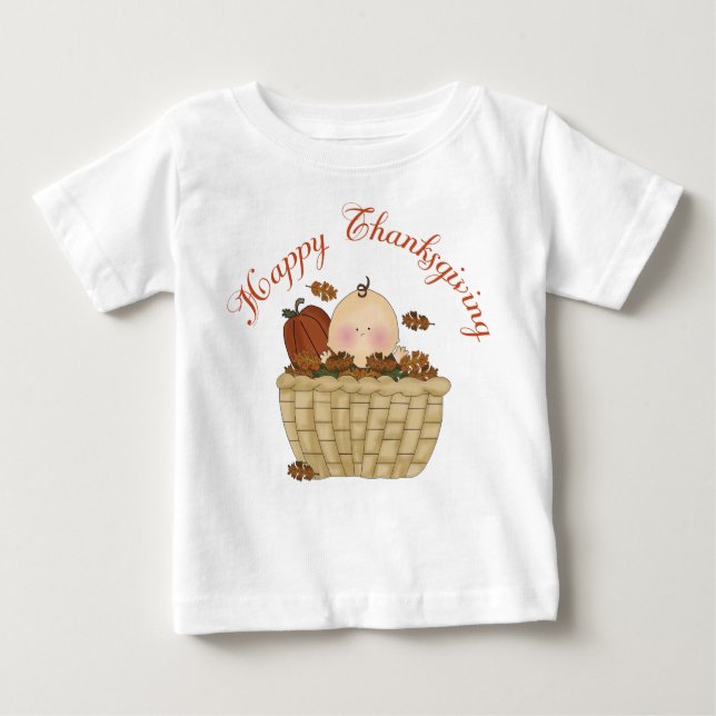 Happy Thanksgiving Basket Baby Gift Baby T-Shirt (Front)