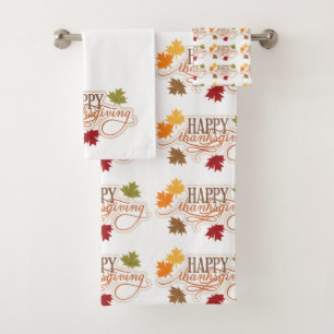 Happy Thanksgiving Bath Towel Set