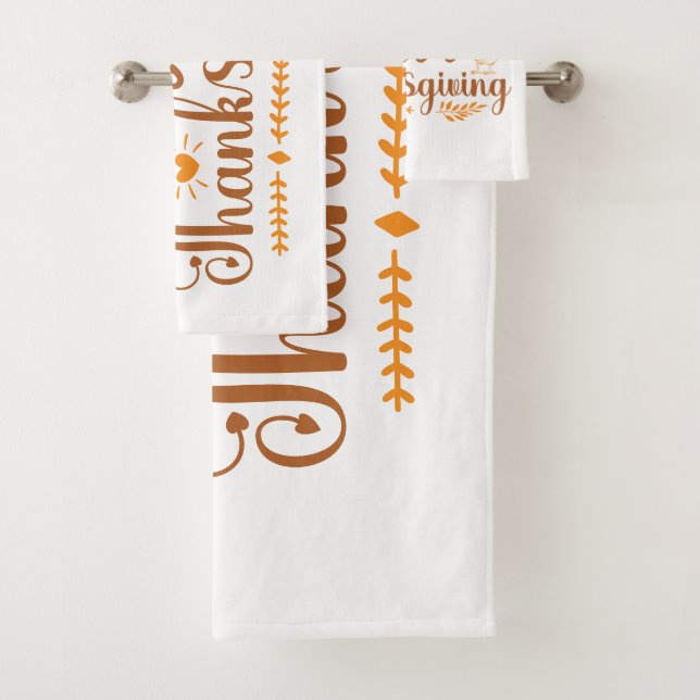 Happy Thanksgiving Bath Towel Set (Insitu)